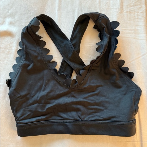 Electric Yoga - Lusting Scalloped Black Sports Bra - Picture 10 of 11